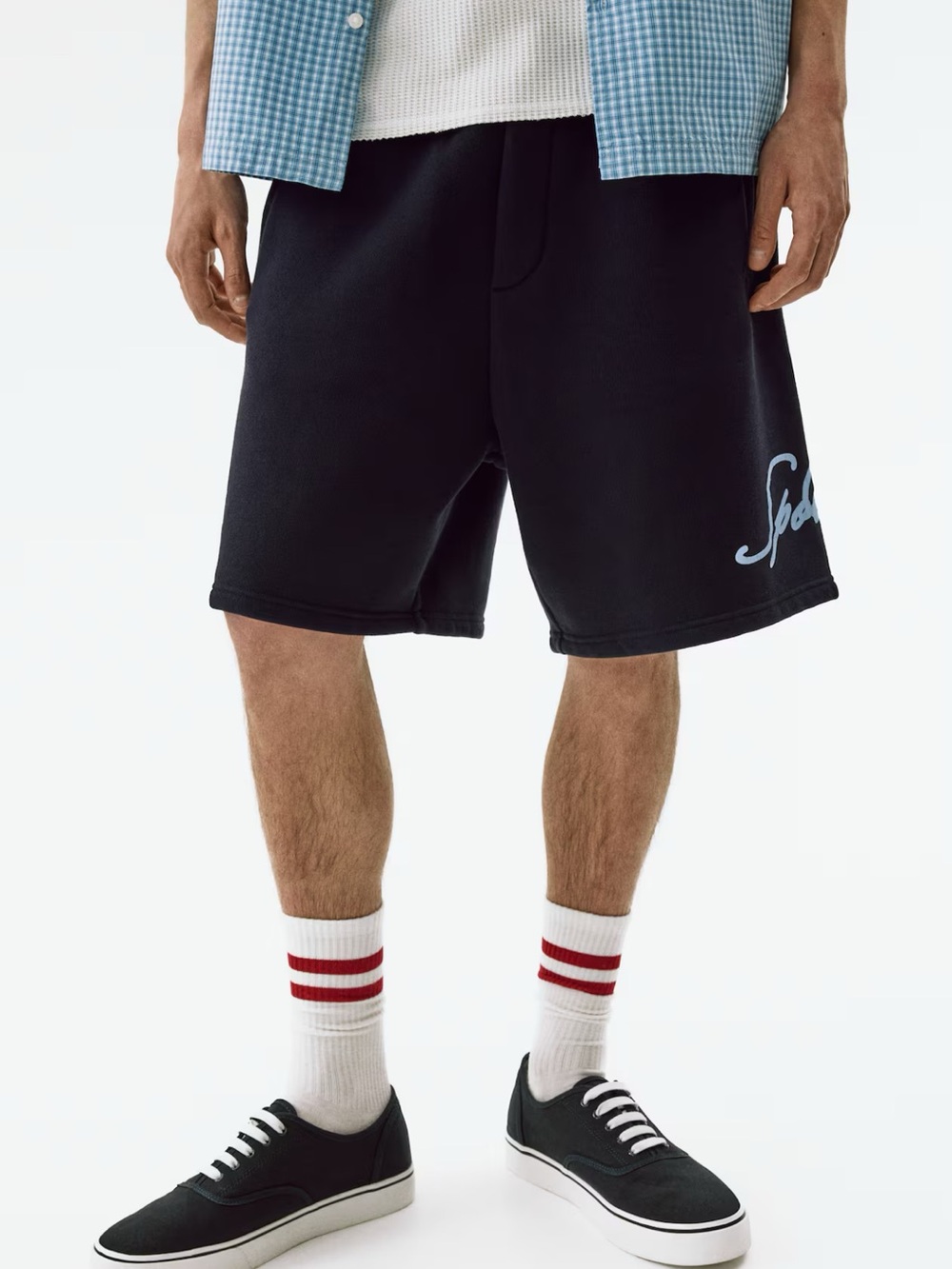 H&M Navy Relaxed-Fit Sweatshorts
